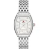 Michele Diamond Accent Interchangeable Stainless Steel Strap Watch, 31mm X 32mm In Silver
