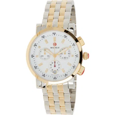 Michele Diamond Accent Two-tone Sport Sail Watch, 38mm In Gold