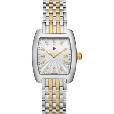 Michele Diamond Two Tone Bracelet Watch, 29mm In Two-tone  display picture 1