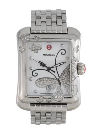 Pre-owned Michele Extreme Butterfly Watch, 32mm In Multicolor