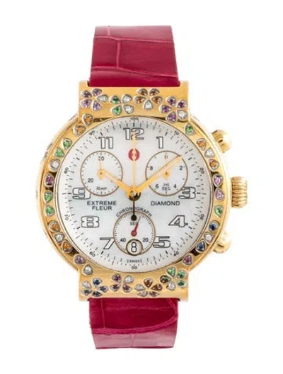 Pre-owned Michele Extreme Fleur Watch In Multicolor