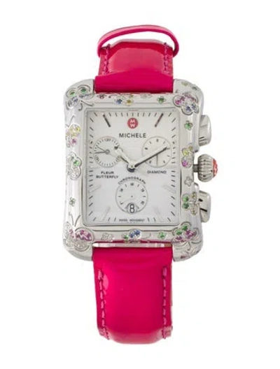 Pre-owned Michele Fleur Butterfly Watch In Multi