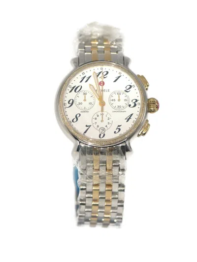 Pre-owned Michele Fluette Diamond Two Tone Stainless Steel Watch Mw24a01c5966