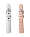 Michele Interchangeable Leather Strap Set, 18mm In Pink