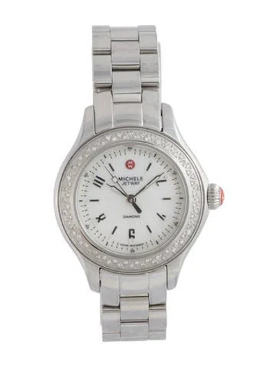 Pre-owned Michele Jetway Watch, 32mm In Multicolor
