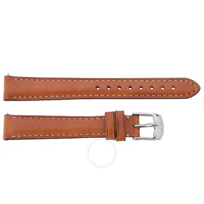 Michele Ladies 14 Mm Leather Watch Band Ms14aa270216 In Brown