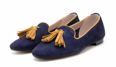 Michele Lopriore Women Athena Slip On Shoes In Navy With Gold In Multi