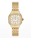 MICHELE MEGGIE DIAMOND BEZEL AND MOTHER-OF-PEARL WATCH, GOLD-TONE