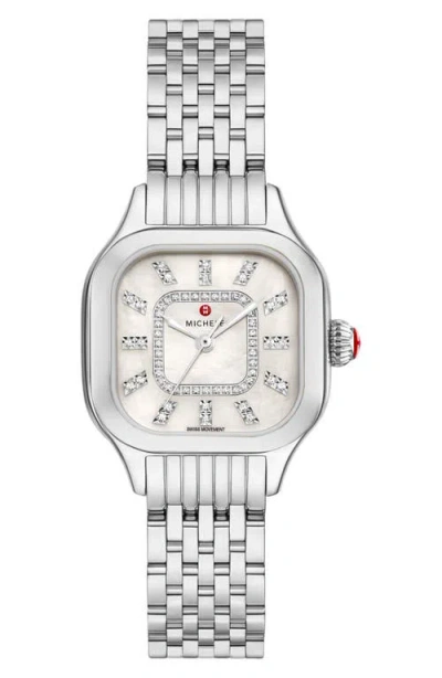 Michele Meggie Diamond Dial Two-tone Bracelet Watch, 29mm