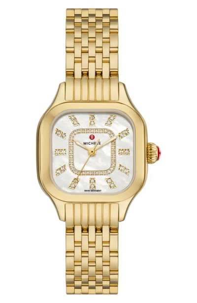 Michele Meggie Diamond Dial Two-tone Bracelet Watch, 29mm