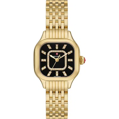 Michele Meggie Diamond Dial Watch Head & Bracelet, 29mm In Gold