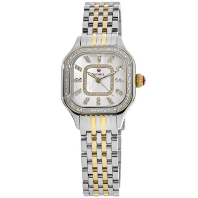 Michele Meggie Diamond Two-tone Women's Watch Mww33b000002 In Silver