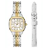 Michele Meggie Two Tone 18k Gold Plated Diamond Dial Watch Gift Set