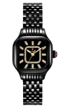 Michele Meggie Noir Diamond Dial Bracelet Watch, 29mm In Black