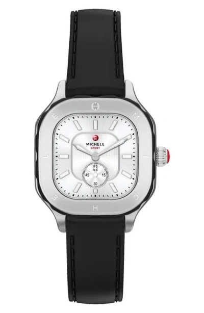 Michele Meggie Sport Chalk Silicone Strap Watch, 33mm In Multi
