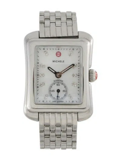 Pre-owned Michele Moderne Ii Watch, 28mm In Multicolor