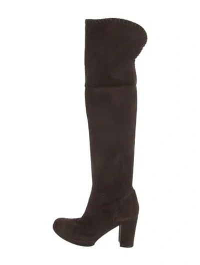 Pre-owned Michele Negri Suede Boots In Brown