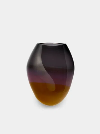Michele Oberdieck Charcoal Blush Hand-blown Glass Vase (10in/25cm) In Multi