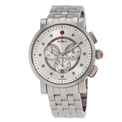Michele Sport Sail Chronograph Quartz Diamond Ladies Watch Mww01c000141 In Metallic