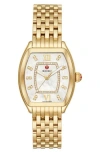 Michele Relevé Two-tone Diamond Dial Watch Head & Interchangeable Bracelet, 31mm X 32mm In Gold