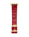 MICHELE RUBY RED LEATHER BRACELET BAND FOR APPLE WATCH, 38-49MM