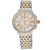 Michele Women's Serein Two-tone Stainless Steel, Mother-of-pearl & 0.62 Tcw Diamond Chronograph Watch/38mm X In Metallic