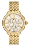 Michele Serein 18k Gold Plated Diamond Watch In Gold