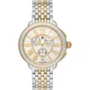 Michele Women's Serein Two-tone Stainless Steel, Mother-of-pearl & 0.62 Tcw Diamond Chronograph Watch/38mm X In Two-tone