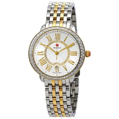 Michele Serein Ladies Steel And 18kt Gold-plated Watch Mww21b000138 In Two Tone  / Gold / Gold Tone / Silver / White / Yellow