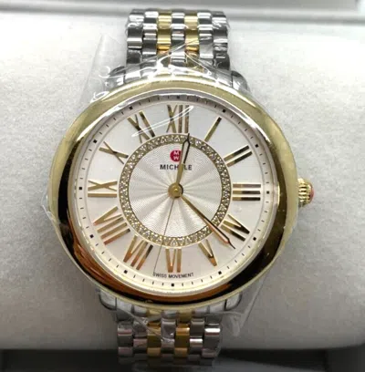 Pre-owned Michele Serein Mid Two-tone 18k Gold Diamond Dial Watch Mww21b000148