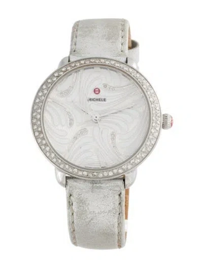 Pre-owned Michele Serein Swan Watch In Multi