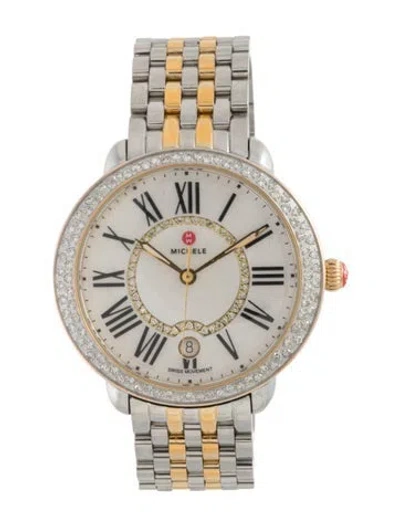 Pre-owned Michele Serein Watch, 36mm In Multicolor