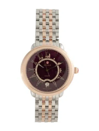 Pre-owned Michele Serein Watch, 36mm In Multicolor