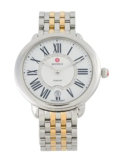Pre-owned Michele Serein Watch, 36mm In Multicolor