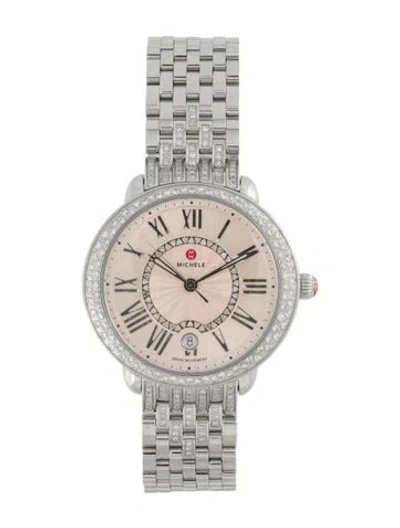 Pre-owned Michele Serein Watch, 36mm In Multicolor