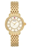 Michele Sidney Classic Diamond Watch Head & Interchangeable Bracelet, 33mm In Gold/white Mop/gold