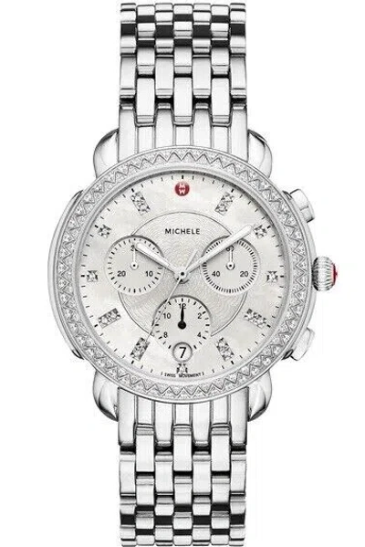 Pre-owned Michele Sidney Diamond Bezel Watch Mw30a000001