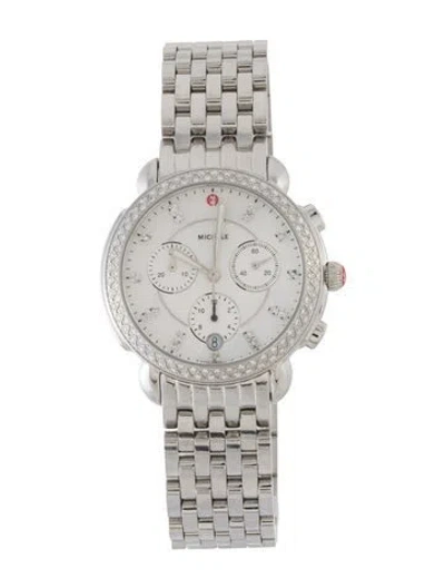 Pre-owned Michele Sidney Diamond Watch, 37mm In Multi