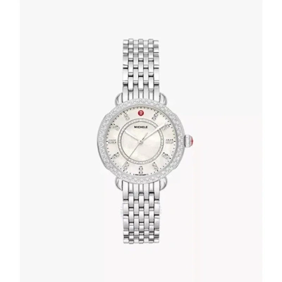 Michele Sidney Quartz Diamond Ladies Watch Mww30b000001 In Metallic