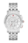 Michele Sport Sail Diamond Bracelet Watch, 42mm In Silver