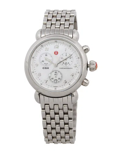 Pre-owned Michele Stainless Steel Chronograph Csx Watch (authentic Pre-loved)