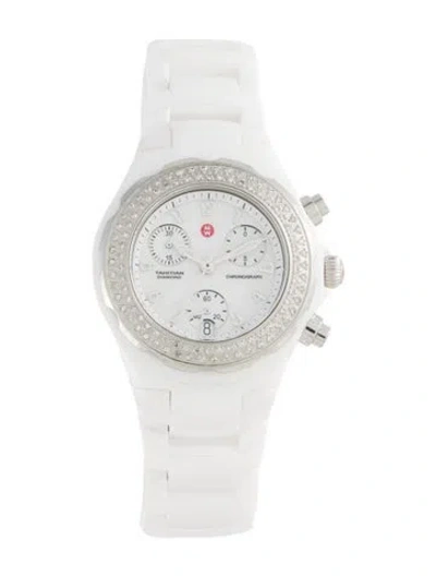 Pre-owned Michele Tahitian Ceramic Watch, 34mm In Multi