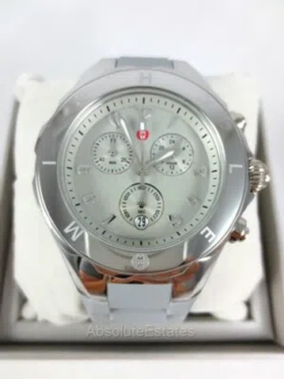 Pre-owned Michele Tahitian Jelly Bean Grey & Silver Watch Mww12f000092 +box