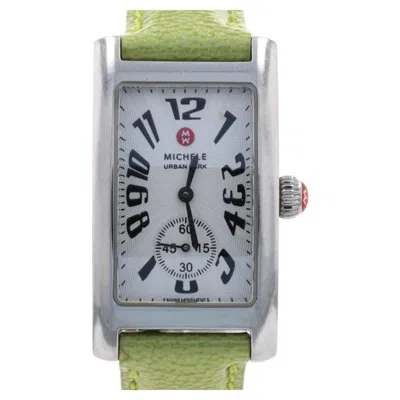 Pre-owned Michele Urban Park Ladies Watch Mw02s00a0001 Stainless Quartz Green 1 Yr Wnty