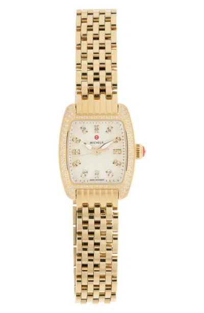 Michele Urban Petite 18k Gold Plate Bracelet Watch, 22mm