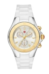 Michele White Tahitan Jelly Bean Watch, 40 Mm In 2t Silver/gold White