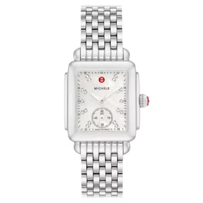 Michele Deco Mid Watch, 29mm In White/silver