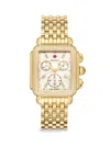 Michele Women's Deco 18k-gold-plated, Mother-of-pearl & 0.60 Tcw Diamond Chronograph Watch/33mm X 35mm