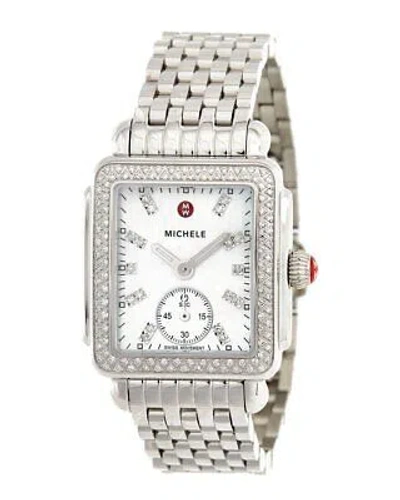 Pre-owned Michele Women's Deco Mid Diamond Watch Women's
