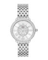Michele Serein Mid Stainless Steel Diamond Watch, 36mm In Silver